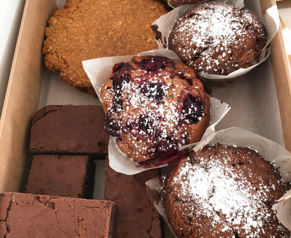 Different pastries in a box