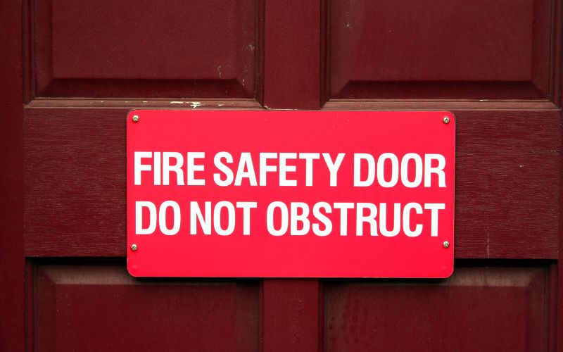 fire safety door do not obstruct signal